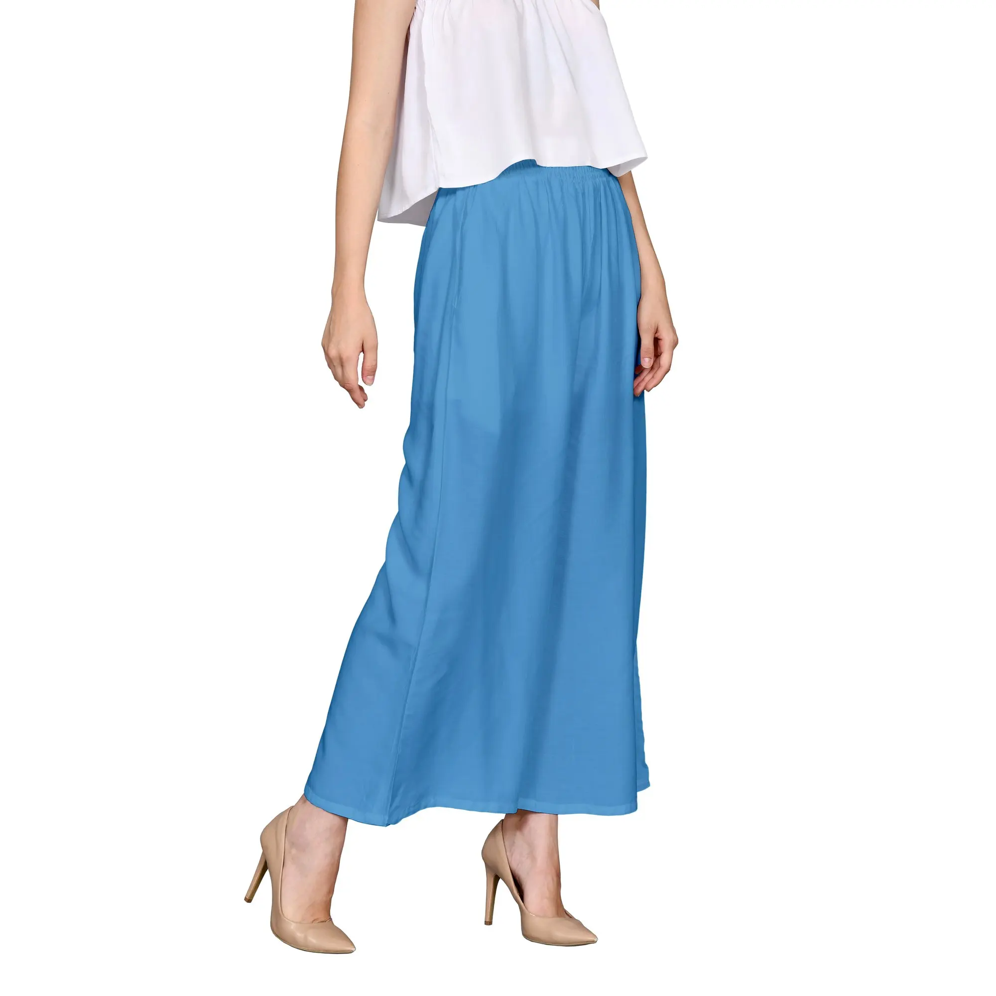 Women Casual Pant Summer Wear Bali Beach Clothing 100% Rayon Custom Bali Manufacturer Custom Color Sky Blue Pants Wholesale 2023