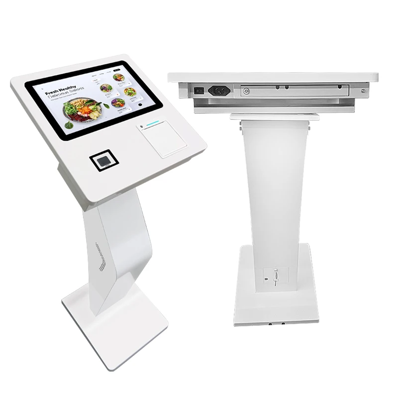 Floor Stand Touch Kiosk Android Windows 15.6 inch self service Payment Kiosk With Thermal Printer QR code Scanner