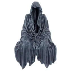 New Gothic Resin Figurine Grim Reaper Sculpture Home Outdoor Decor Black Robe Nightcrawler Sitting Statue Desktop Decoration