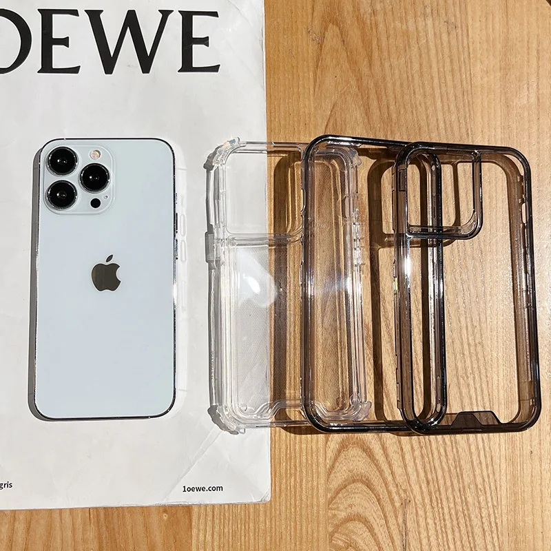 New Hot Sales 2 in 1 TPU PC Hard Clear Mobile Phone Case Frame for Iphone 14 13 12 11 XR XS Pro Max Colorful Transparent Case