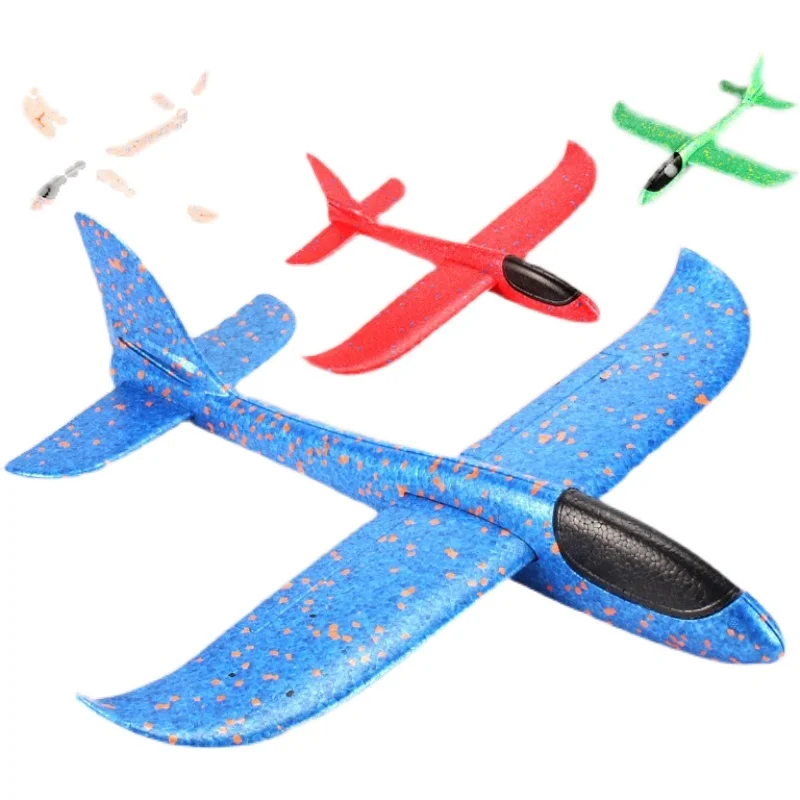 Custom 48cm EPP Foam Soft Luminous Airplane 3d Gliders Hand Throw Gifts For Kids Outdoor Toys
