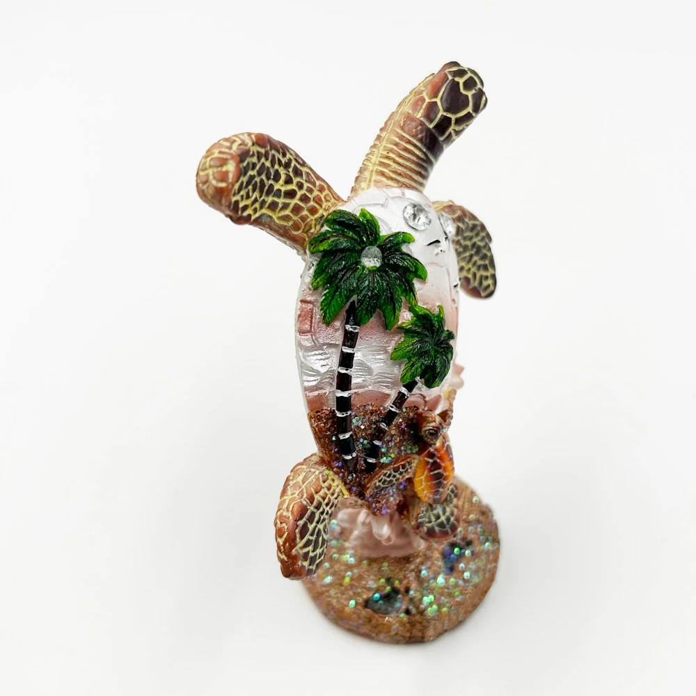 Customized LOGO Resin Crafts Beach Turtle Decoration Creative Tourism Souvenir Coral Mother Child Turtle Sculpture