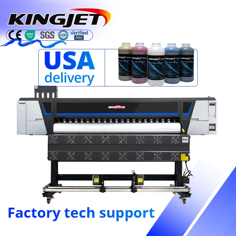 KingJet 1.3m 1.6m 1.8m digital Plotter Print eco solvent printer for Flex Banner Vinyl Sticker