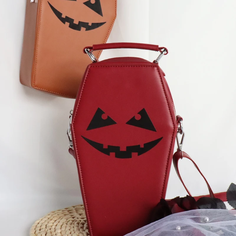 Factory Custom Halloween Purses Gothic Novelty Shoulder Bag Pumpkin Coffin Crossbody Bag for Women