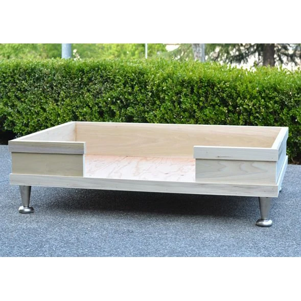 Factory custom luxury wood pet bed dog house wholesale wooden dog bed frame for large dog