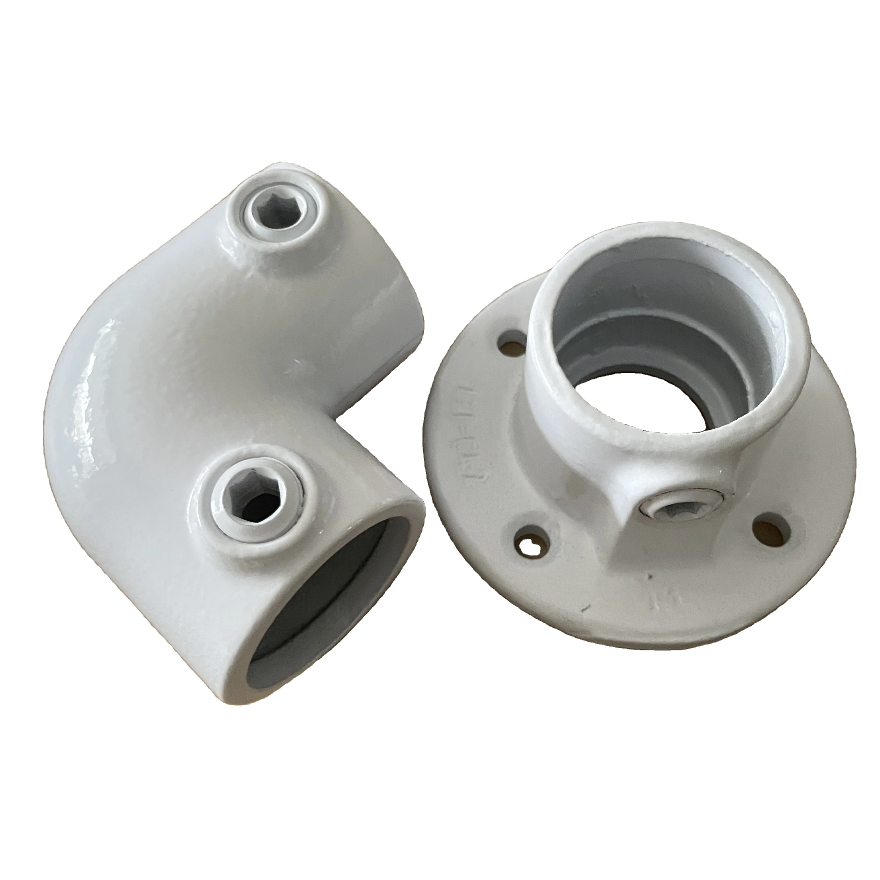 black galvanized White cast iron Key Clamp Pipe Fitting Base Flange