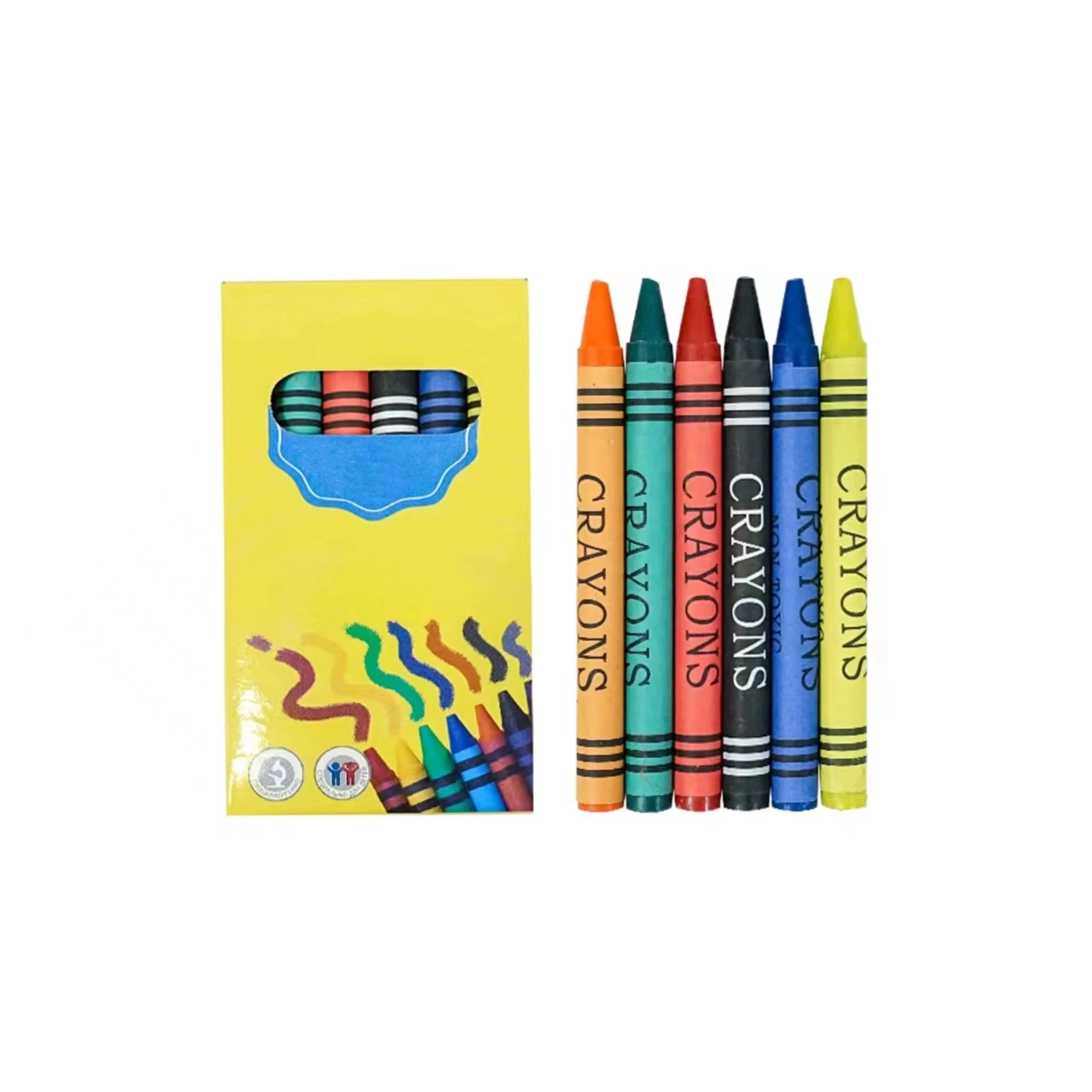 Restaurant Kids Using Non Toxic Crayon Set Promotional Wholesale Cheap 4/6/8 Color Box Packing Crayon Set With Custom Logo