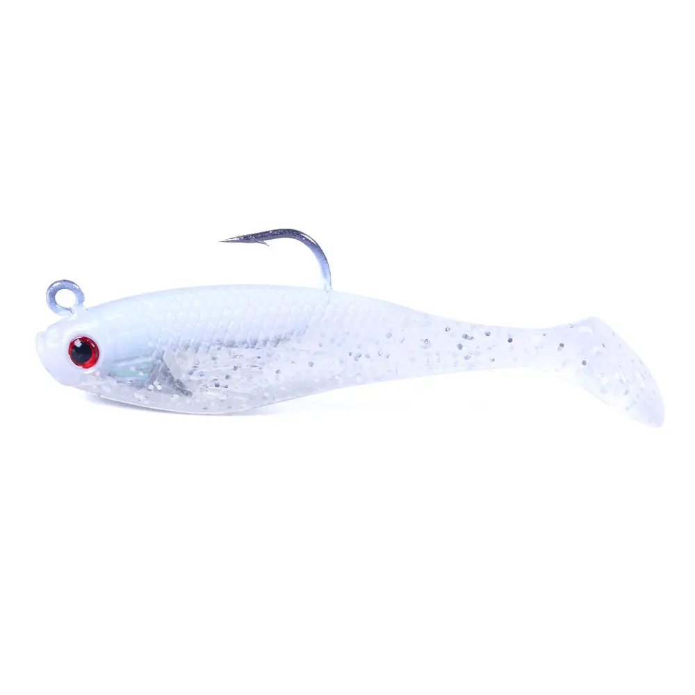 8cm-10g wholesale Soft  Fishing Lures Tail Swimming Baits Jig hook