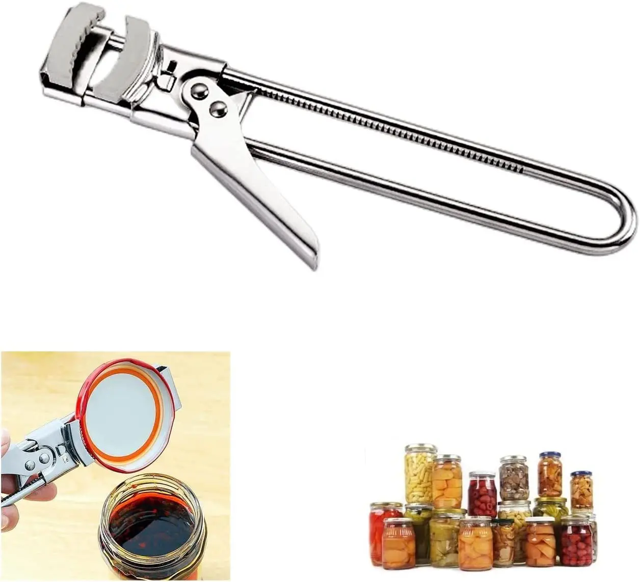 Adjustable Multi-functional Stainless Steel Can Opener Manual Jar Bottle Opener Long Handle Corkscrew