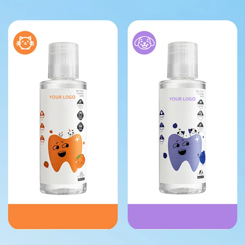 Portable Alcohol-Free Pet Care Products Multi-Purpose Oral Hygiene Formula Water Additive for Dogs & Cats Pet Dental Mouthwash