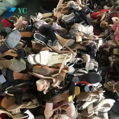 Discount Wholesale High Quality Second Hand Casual Women Leather Shoes Sandals High Heels