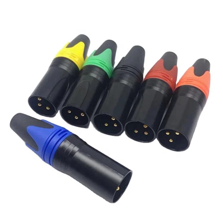 xlr connector audio plug microphone plug 3pin speaker connector male & female colour mic connector