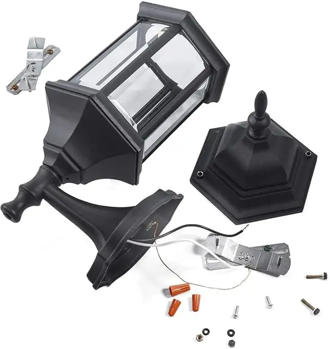 Large Outdoor Light Fixture 16.5in H Retro Exterior Wall Mount Lantern with Waterproof Matte Black Wall Lights with Clear Glass