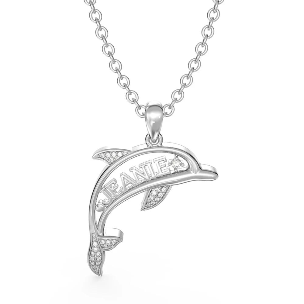 Custom Personalised Name Necklace for Women Anniversary Dolphin 3d Necklace Fashion Jewelry