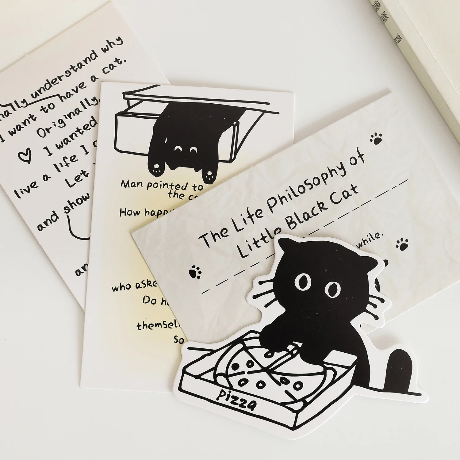 Mr. Paper 1 Design 30 Pcs/Box Postcard Cute Black Cat Cartoon Animal Decoration Postcard for Kid DIY Decoration