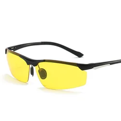 Мужские поляризованные солнцезащитные очки для вождения в дневное и ночное время суток антибликовые очки из алюминиево-магниевого сплава