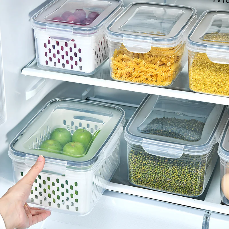 Оптовая Продажа с фабрики, коробка для хранения пищевых продуктов, утолщенный двухслойный слив, коробка для хранения свежести