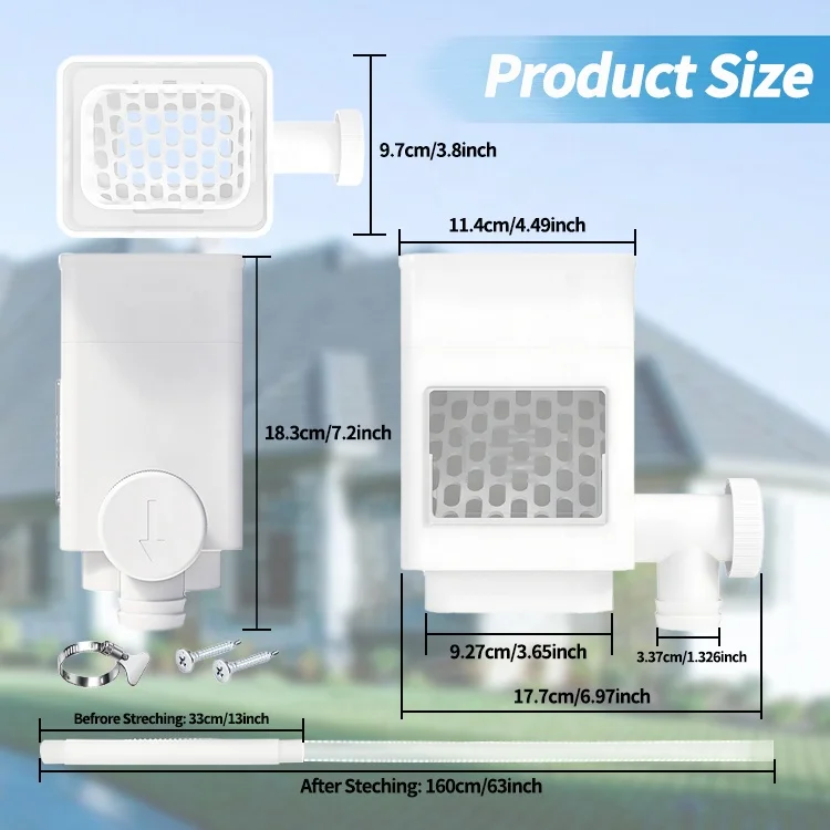 Plastic Rain Barrel Diverter Rainwater Collector Colander Downspouts Extension for Home Garden Irrigation