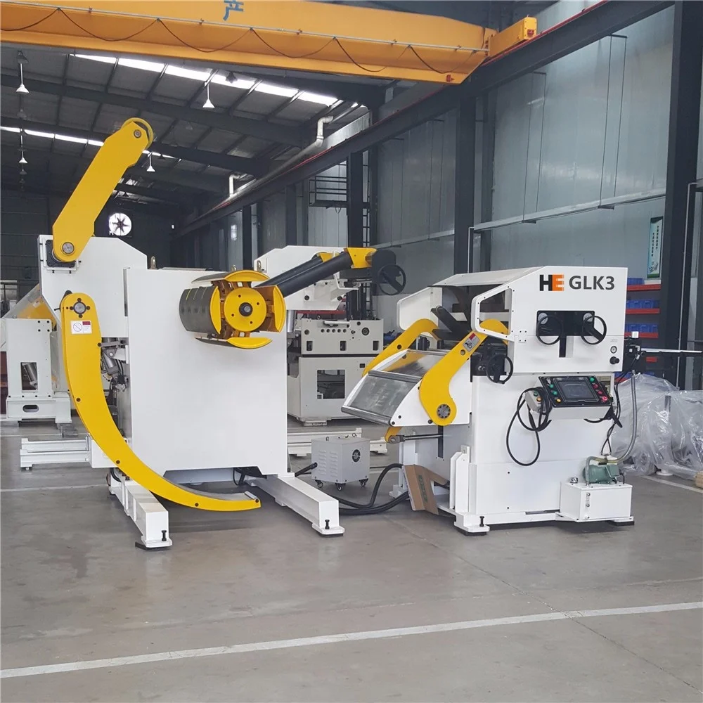 
New Design Combined Decoiler Straightener Feeder 3 In 1 Machine For Thick 0.5-4.5 mm Sheet Metal 