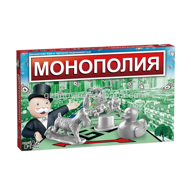 Классический поставщик настольных игр монопольная семейная Ночная игра Настольная русская настольная