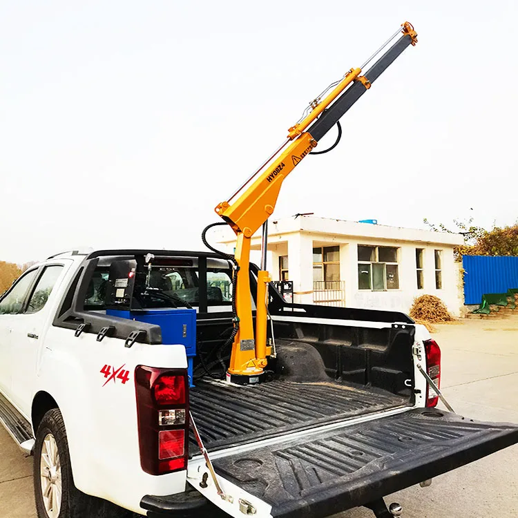 Small portable folding arm pickup truck lifting 1 tons hydraulic truck lifting is suitable for pickup trucks