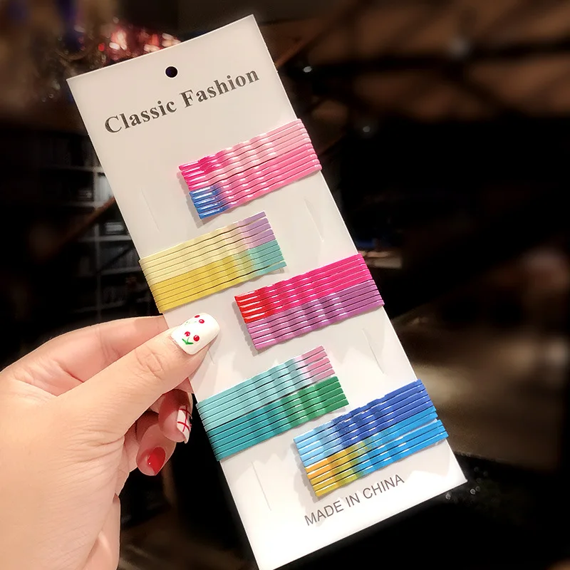 50 pcs set rainbow hair clips accessories  bobby pin paint pin