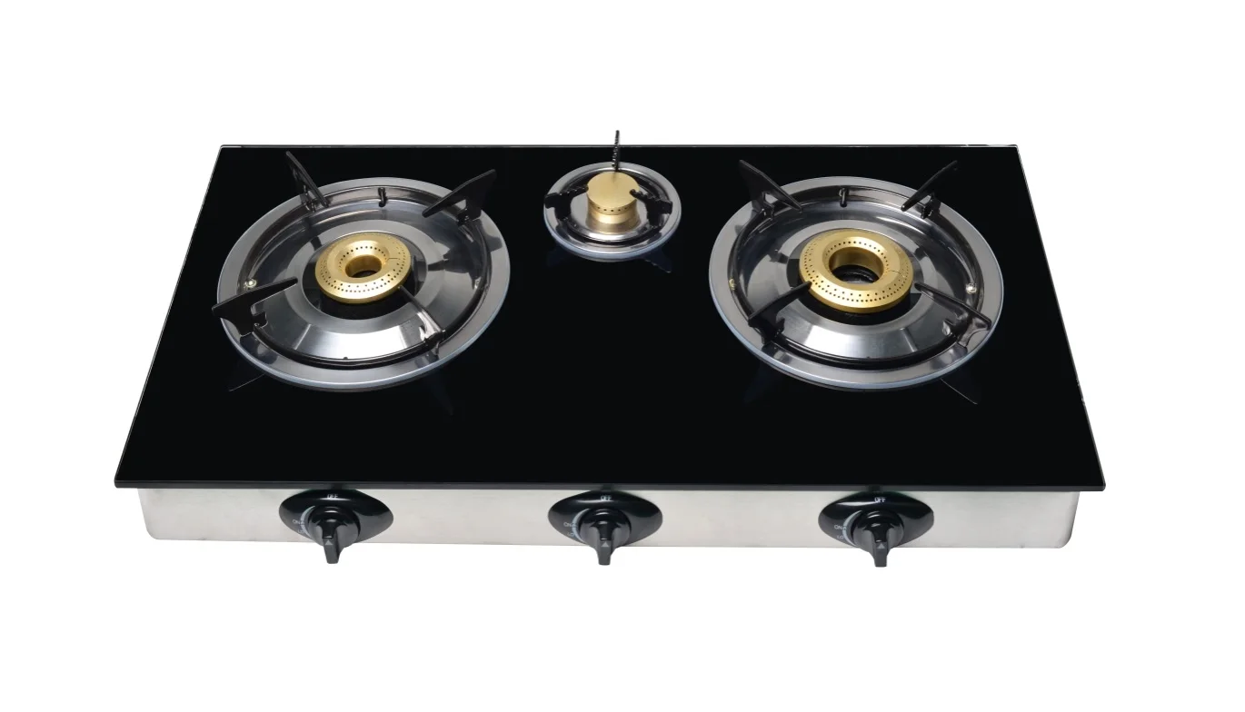 2020 Hot Sale Glass Top 3 Burner Table Gas Stove