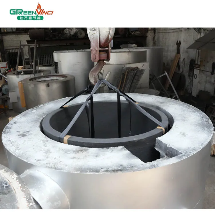 Greenvinci factory price energy saving high efficiency 2T wood pellet aluminum metal industrial melting furnace