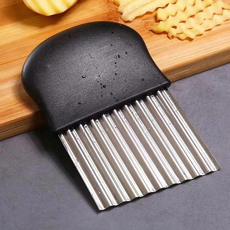 Stainless Steel French Fry Potato Chips Crinkle Cutter Onion Slicer Potato Wavy Crinkle Cutter Knife