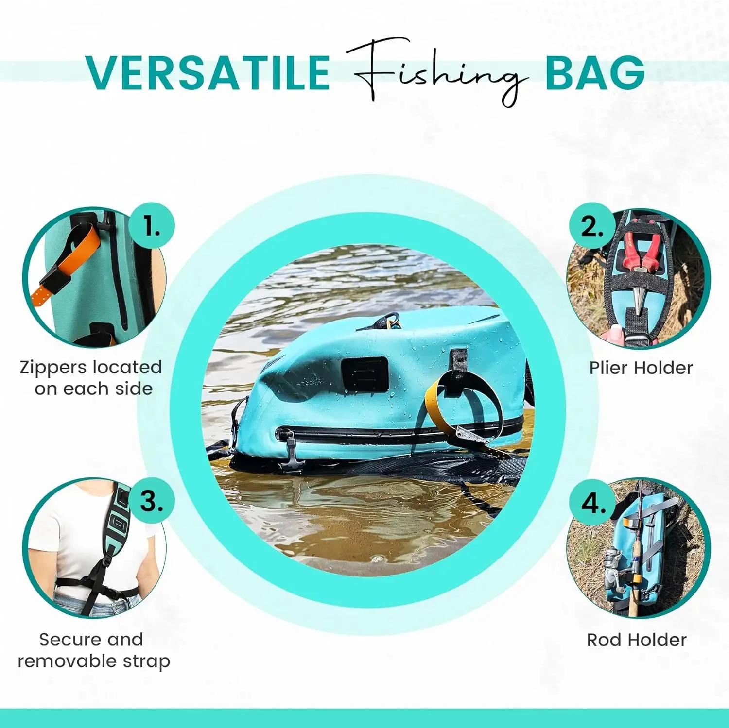 OEM Fishing Sling Pack Outdoor Lightweight Floating Submersible Dry Backpack Waterproof Fly Fishing Sling Pack With Rod Holder