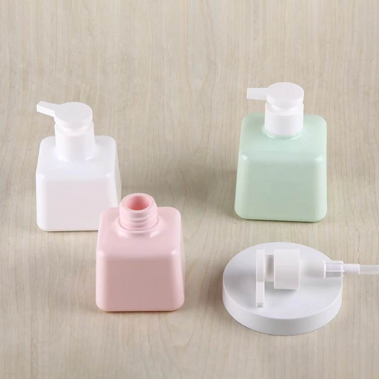 Best Design square colored Cute Baby Body Wash Shampoo Plastic Bottles 200ml Empty With Lotion Pump