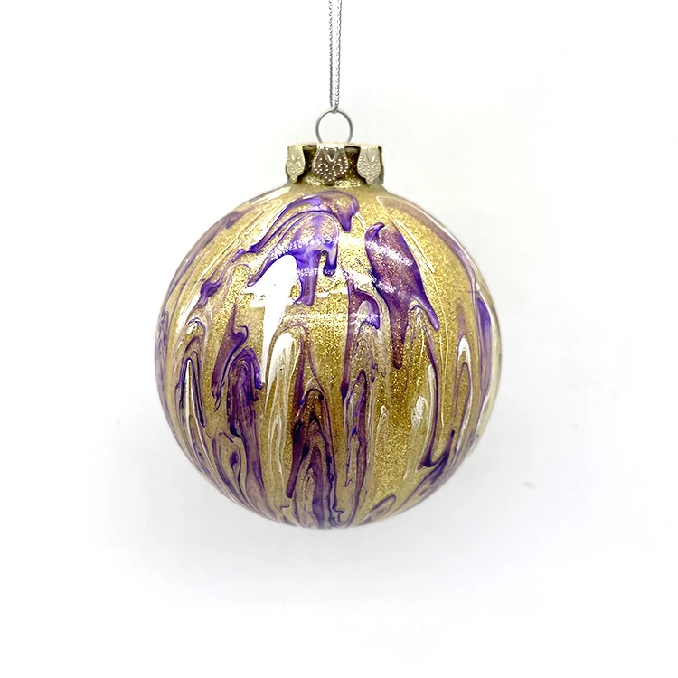 Customized Irregular Texture Glass Christmas Ornaments Christmas Ball Glass Christmas Ornaments