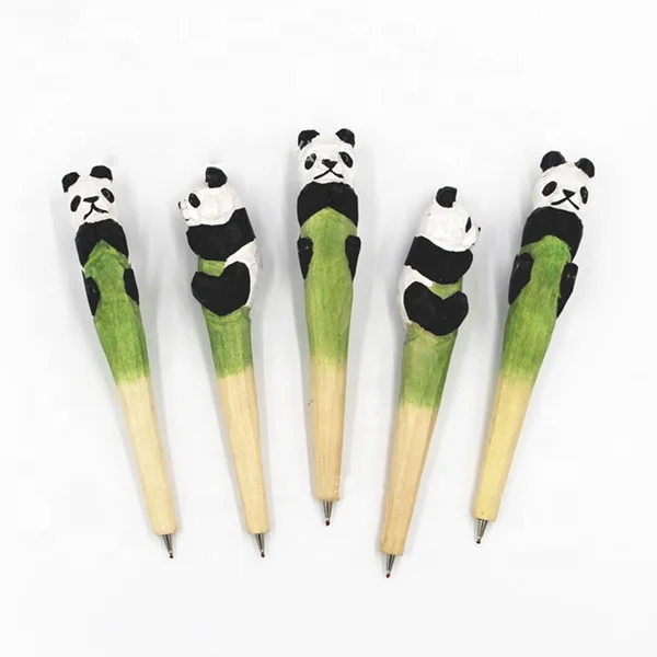 Smooth Writing Animal Style Wood Carving Pen Rogue Rabbit Shape Ballpoint Pens