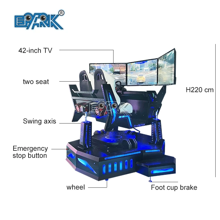 2023 Hot Sale Video Car Racing Motion Platform Racing Simulator Vr 9d Arcade Coin Operated Driving Vr Game Machine