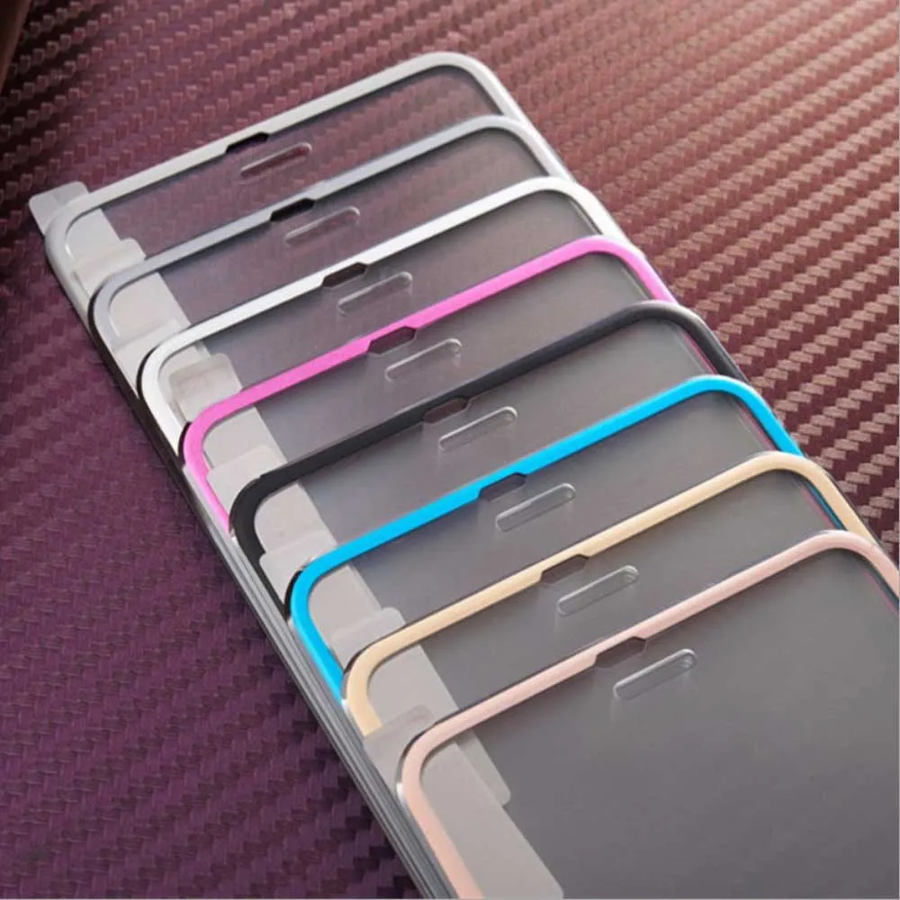 Заводская цветная 3D изогнутая алюминиевая титановая рамка из металлического сплава Защитное стекло для экрана iPhone 6 6s plus 7 7plus