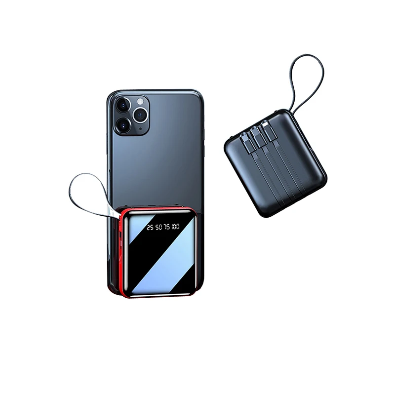 2022 New Products Factory Selling With cable Delicate Li-polymer Battery Pack 10000mAh Mimi Power Bank Mobile Charger