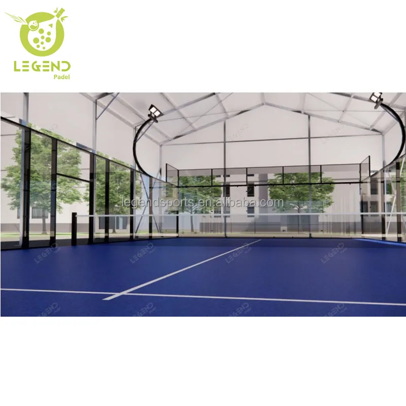 Factory Padel Tennis Court Tent Cover Panoramic Padel Court With Roof Tent for sale Padel and Tennis Sports Court Tent cover