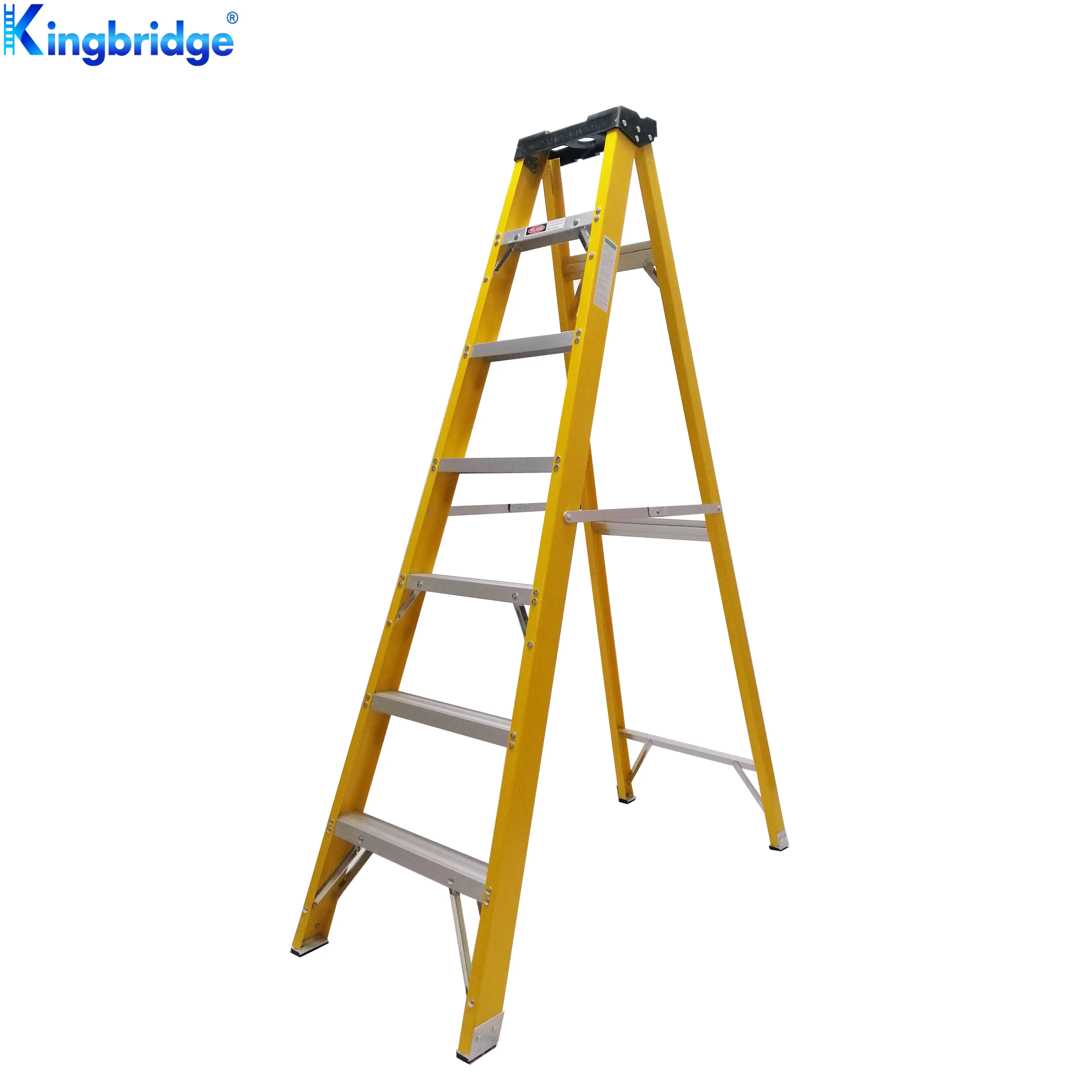 Промышленный на одной стороне изолированный стеклотканью передвижная стремянка полка желтый цвет escarela ESCALERA DE TIJERA де клетчатки стекла