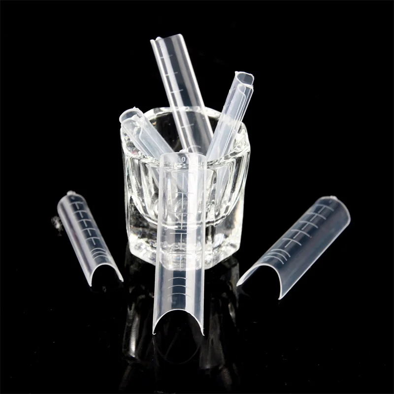 Gel Press On nail Form Professional Acrylic Poly Fingernail Gel 1 Step Dual System Nail Mold Long Length