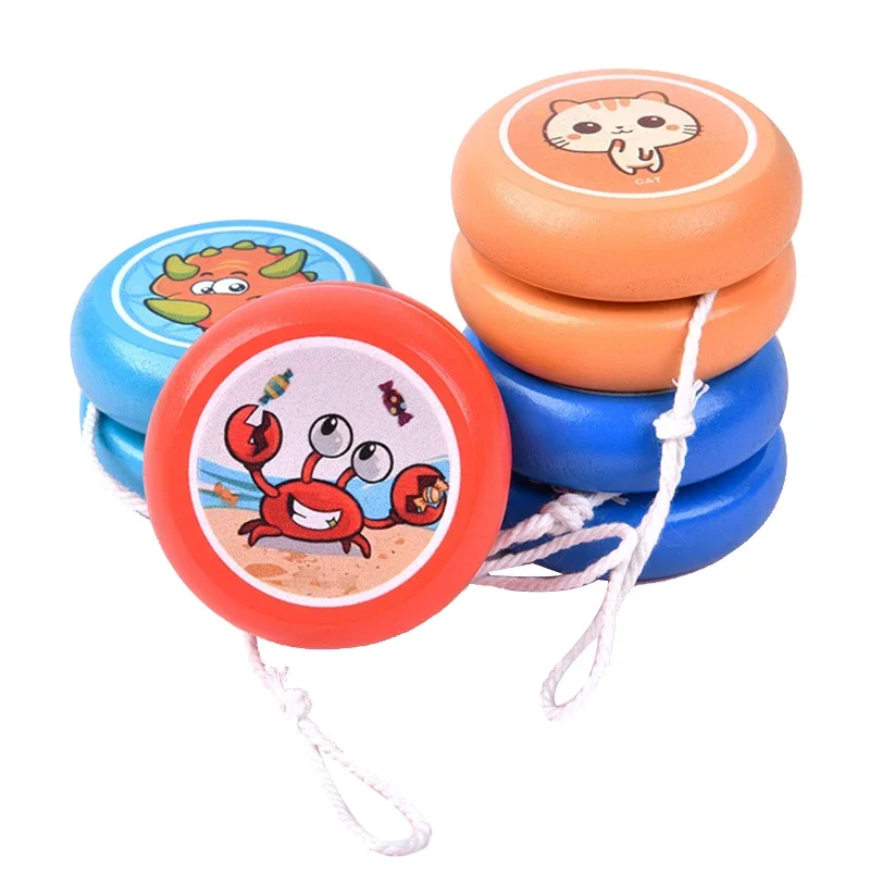 Factory direct sale Spin Bouncy Wooden Yoyo toys creative Montessori Magic Finger Classic Yoyo Toy For Kids Toddler Boys & Girls