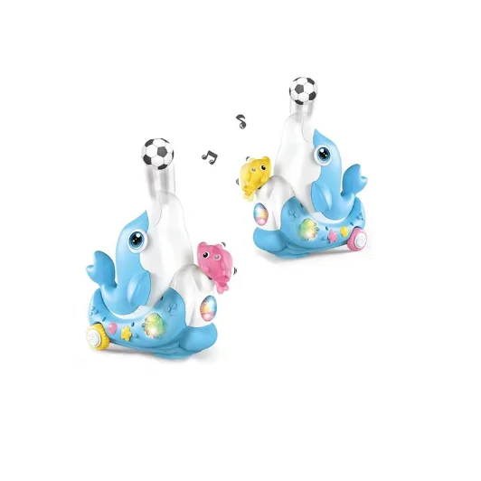 Dolphin Musical Instruments Electronic Music baby Toys Electric Blowing Ball Dolphin with colorful light and music