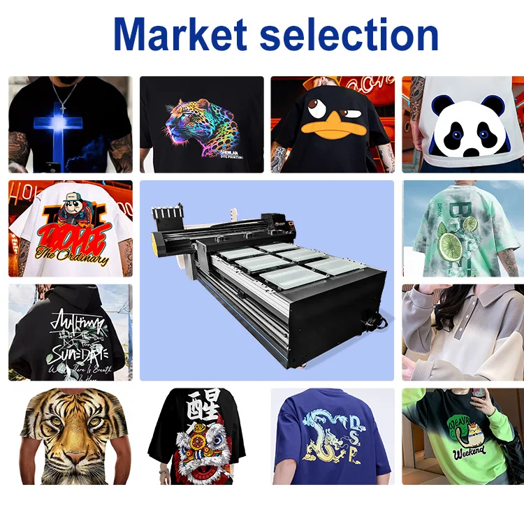 SHENLAN 4 i3200 print head 8 Color industrial printing machine direct-to-garment-printer suitable for garment factories