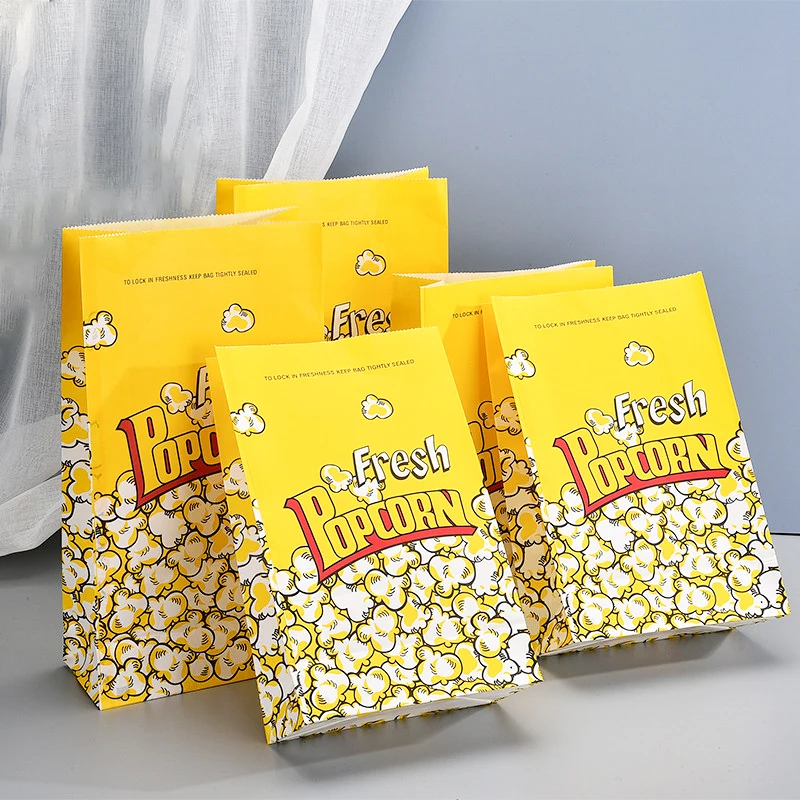 Custom food grade greaseproof paper bag french fries burger snack fast food disposable sharp bottom paper pouch packaging bag