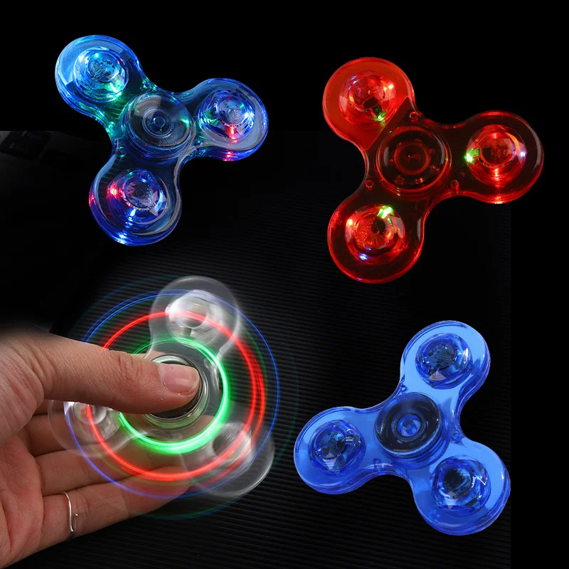 Fidget Hand LED Stress Relief Toy Colorful Anti Stress Toys Hand Spinner for Kids and Adult