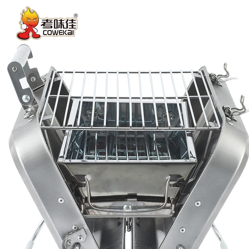 Korean Kebab Grill Outdoor Travelling Camping Table Grill Folding Portable Stainless Steel BBQ Grills