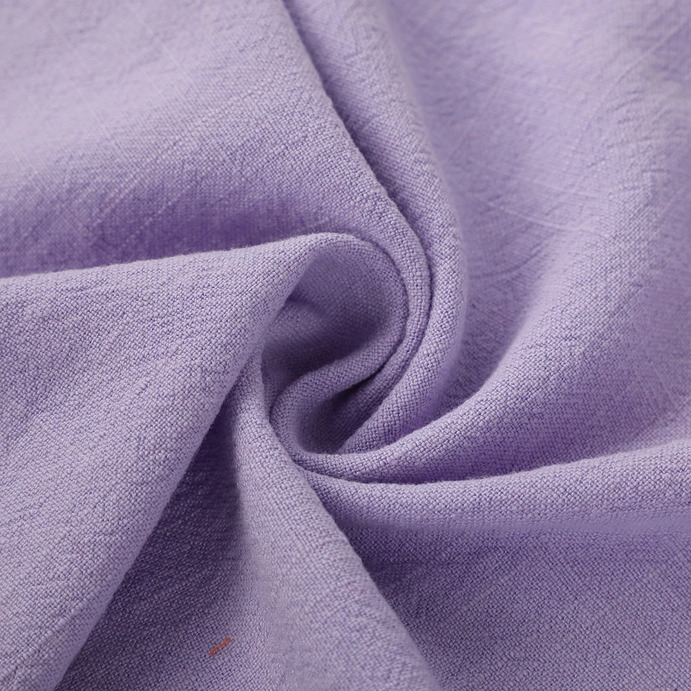 Solid color stonewashed soft plain dyed blend 30% linen 70% viscose fabric for clothing
