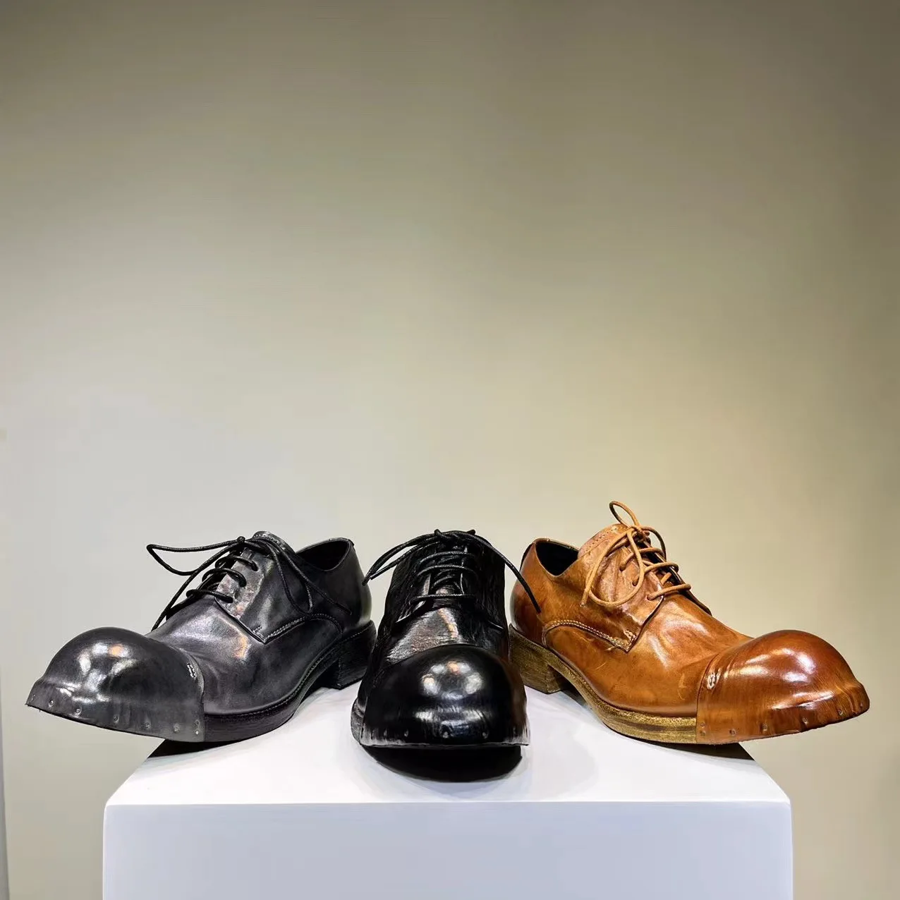 Custom Logo Genuine Leather Dress Shoes For Men Dress Shoes Customize Full-Grain Horse Leather Shoes Goodyear boots CUSTOM BOOTS