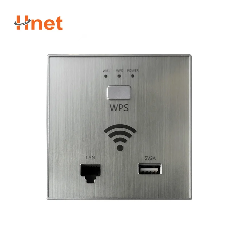 300M WPS Encryption in-Wall Wireless WiFi Router USB-Charging Socket Wall Mount Wi-Fi AP Router