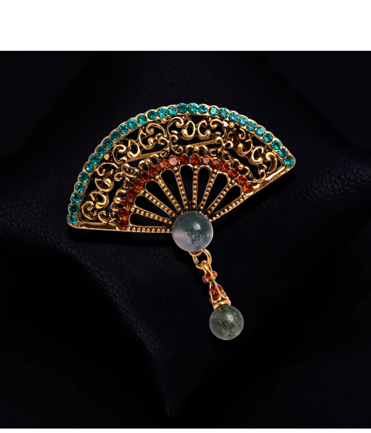 JAENONES Luxury Custom Fashion Designer Rhinestone Alloy Pearl Brooch Metal Brooches For