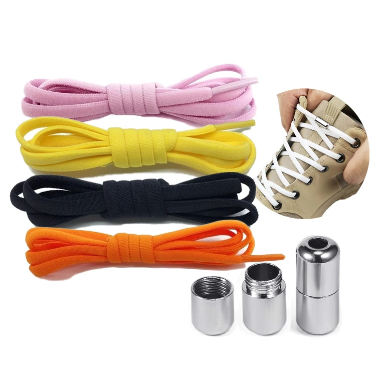 1 Pairs Tying-Free Shoe Lace Elastic No Tie Shoe Laces for Adults Kids Adjustable Tieless Shoelaces with Metal Buckles Tie-Free